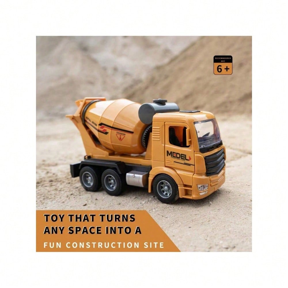 [Children's Day Gift]Grab It Now 1:16 RC Cement Mixer Truck Toy With Lights & Sounds, Rechargeable Battery, 11-Channel Remote Control, Educational Construction Vehicle For Kids/Cyber Truck/Toys For Boys/Construction/Toys For Kids