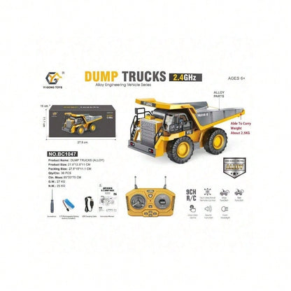 [Children's Day Gifte]Grab It Now [11CH Alloy RC Excavator] – 2.4GHz 680° Rotating Remote Control Construction Vehicle With Digging Arm, Lights & Sounds For Kids And Adults/Cyber Truck/Toys For Boys/Construction/Toys For Kids