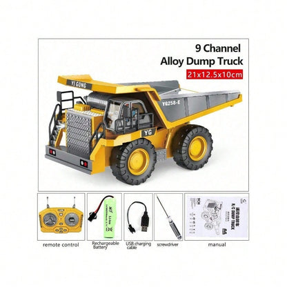 [Children's Day Gifte]Grab It Now [11CH Alloy RC Excavator] – 2.4GHz 680° Rotating Remote Control Construction Vehicle With Digging Arm, Lights & Sounds For Kids And Adults/Cyber Truck/Toys For Boys/Construction/Toys For Kids