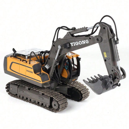 1:20 Scale RC Excavator Toy – Heavy-Duty Remote Control Construction Vehicle With 680° Rotation, Realistic Arm Movement & Metal Bucket, Ideal Christmas & Year-End Gift For Kids