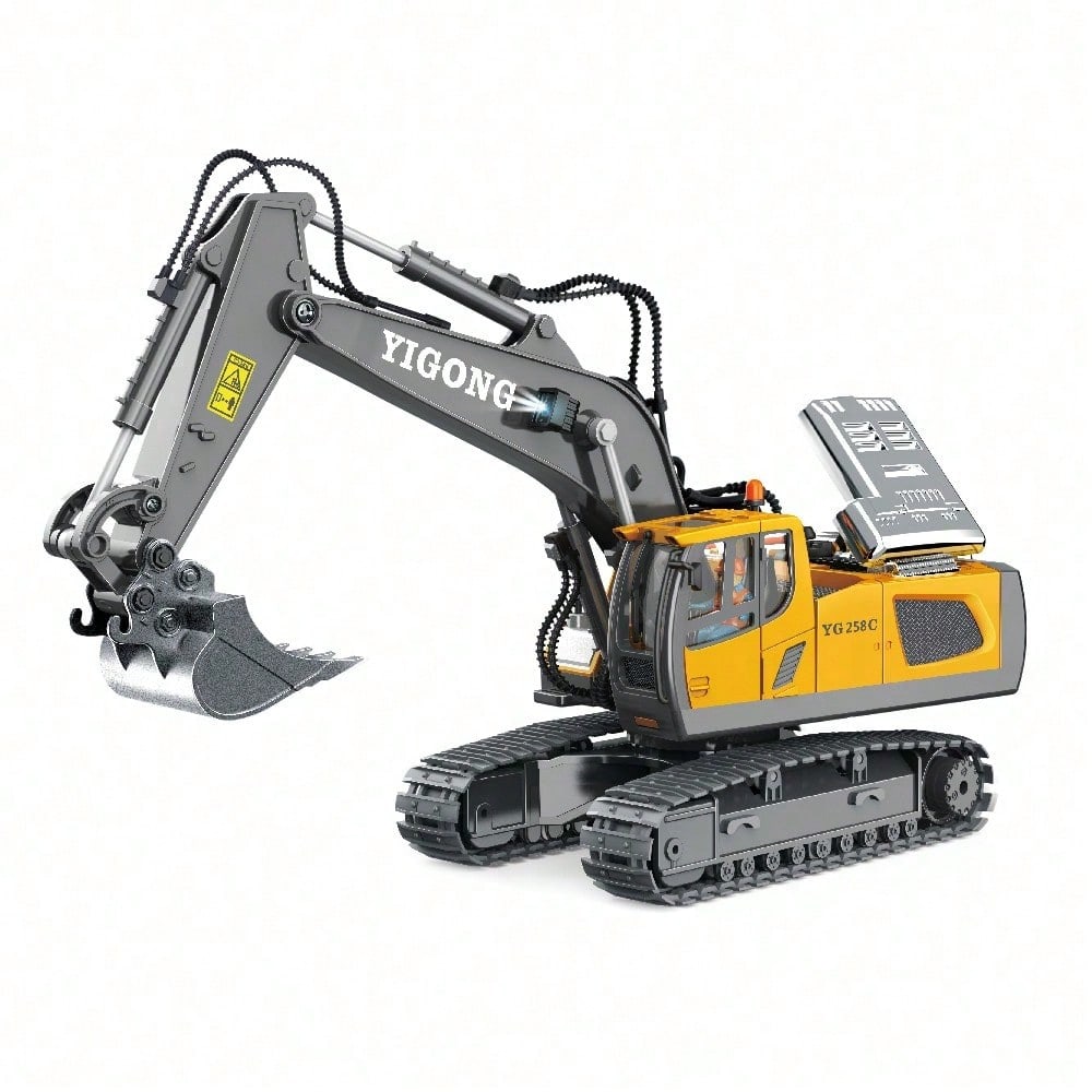 1:20 Scale RC Excavator Toy – Heavy-Duty Remote Control Construction Vehicle With 680° Rotation, Realistic Arm Movement & Metal Bucket, Ideal Christmas & Year-End Gift For Kids