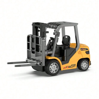 Mini Alloy RC Forklift Toy – App Controlled Remote Truck With Lifting System & Accessories, Desktop Interactive Construction Vehicle, Ideal Christmas & Year-End Gift For Kids And Adults