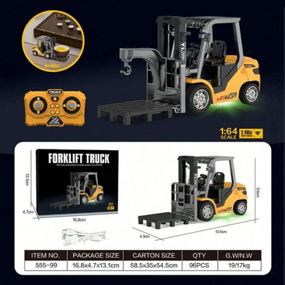 Mini Alloy RC Forklift Toy – App Controlled Remote Truck With Lifting System & Accessories, Desktop Interactive Construction Vehicle, Ideal Christmas & Year-End Gift For Kids And Adults