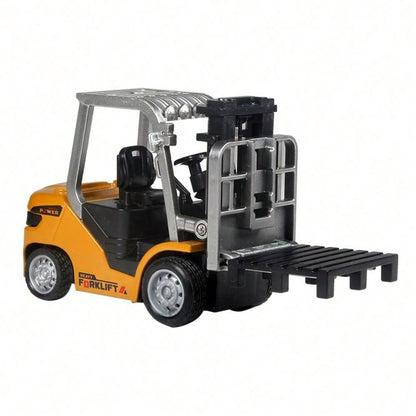 Mini Alloy RC Forklift Toy – App Controlled Remote Truck With Lifting System & Accessories, Desktop Interactive Construction Vehicle, Ideal Christmas & Year-End Gift For Kids And Adults