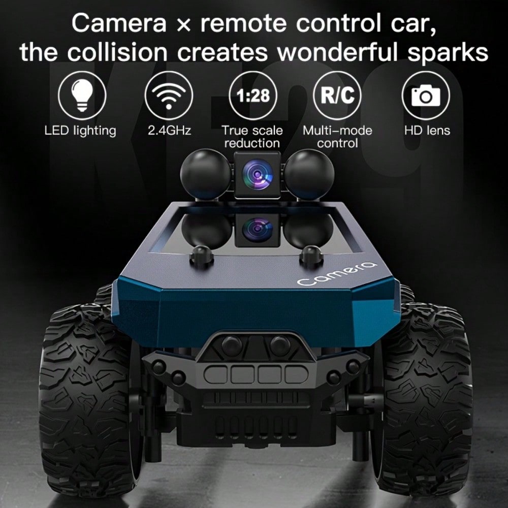 1:28 Scale RC Car with HD Camera – High-Speed Remote Control Racing Car with LED Lights, Off-Road Drift Buggy for Kids & Adults, Perfect Holiday & Year-End Gift Set