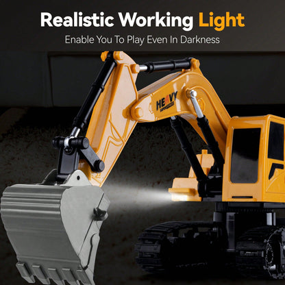3-In-1 RC Construction Truck Set – Excavator, Crane & Dump Vehicles With Realistic Action, Rechargeable Battery, Ideal Holiday Gift