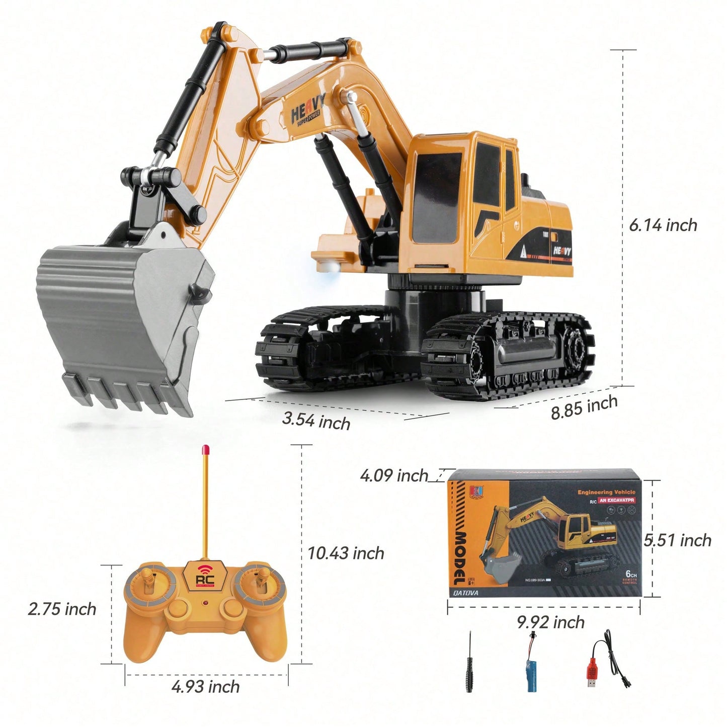3-In-1 RC Construction Truck Set – Excavator, Crane & Dump Vehicles With Realistic Action, Rechargeable Battery, Ideal Holiday Gift