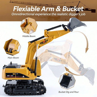 3-In-1 RC Construction Truck Set – Excavator, Crane & Dump Vehicles With Realistic Action, Rechargeable Battery, Ideal Holiday Gift