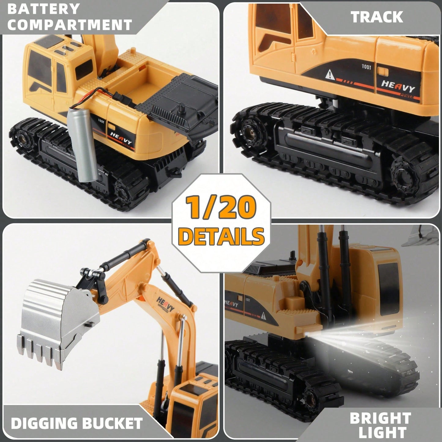 3-In-1 RC Construction Truck Set – Excavator, Crane & Dump Vehicles With Realistic Action, Rechargeable Battery, Ideal Holiday Gift