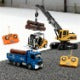 RC Construction Toy Combo – Excavator, Dump Truck, Crane & Forklift With Lights, Sounds & USB Rechargeable Design, Great Christmas Gift