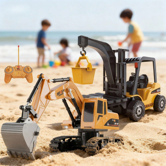 3-In-1 RC Construction Truck Set – Excavator, Crane & Dump Vehicles With Realistic Action, Rechargeable Battery, Ideal Holiday Gift