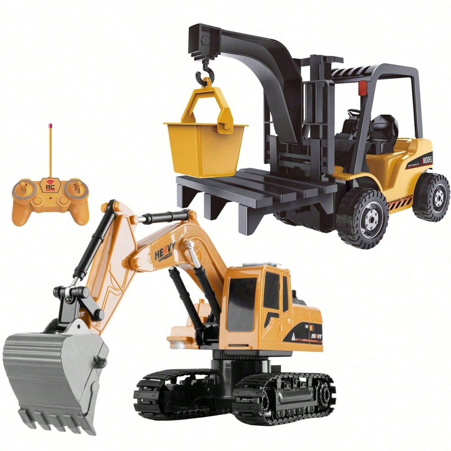 3-In-1 RC Construction Truck Set – Excavator, Crane & Dump Vehicles With Realistic Action, Rechargeable Battery, Ideal Holiday Gift