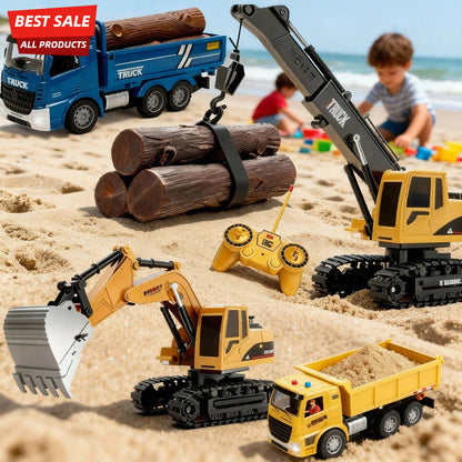 3-In-1 RC Construction Truck Set – Excavator, Crane & Dump Vehicles With Realistic Action, Rechargeable Battery, Ideal Holiday Gift