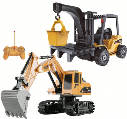 3-In-1 RC Construction Truck Set – Excavator, Crane & Dump Vehicles With Realistic Action, Rechargeable Battery, Ideal Holiday Gift