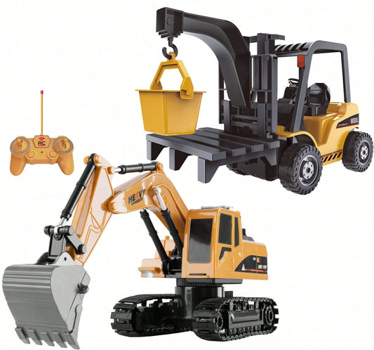 3-In-1 RC Construction Truck Set – Excavator, Crane & Dump Vehicles With Realistic Action, Rechargeable Battery, Ideal Holiday Gift