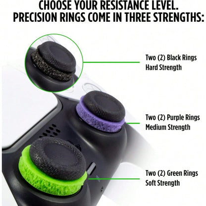 Precision Rings | Aim Assist Motion Control for PS4, PS5, Xbox One, XBX, Switch Pro & Scuf Controller (Black/Purple/Green)