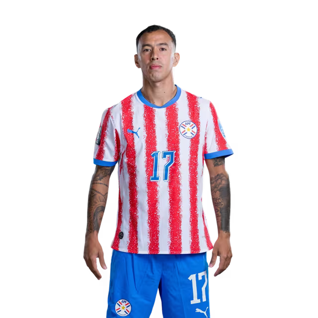 Paraguay National Football Team 2026 World Cup Jerseys (Player/Match Version) — Forwards: No. 9 Antonio Sanabria, No. 17 Alejandro Romero Gamarra, No. 18 Alex Marce / Selección Nacional de Fútbol Paraguay Jersey Mundial