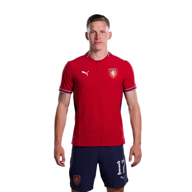 Czech Republic National Football Team 2026 World Cup Jersey (Player/Match Version) — Midfielders: No. 8 Vladimír Darida, No. 12 Lukáš Červ, No. 17 Lukáš Provod./ Záložníci: č. 8 Vladimir DARIDA, č. 12 Lukáš CERV, č. 17 Lukáš PROVOD