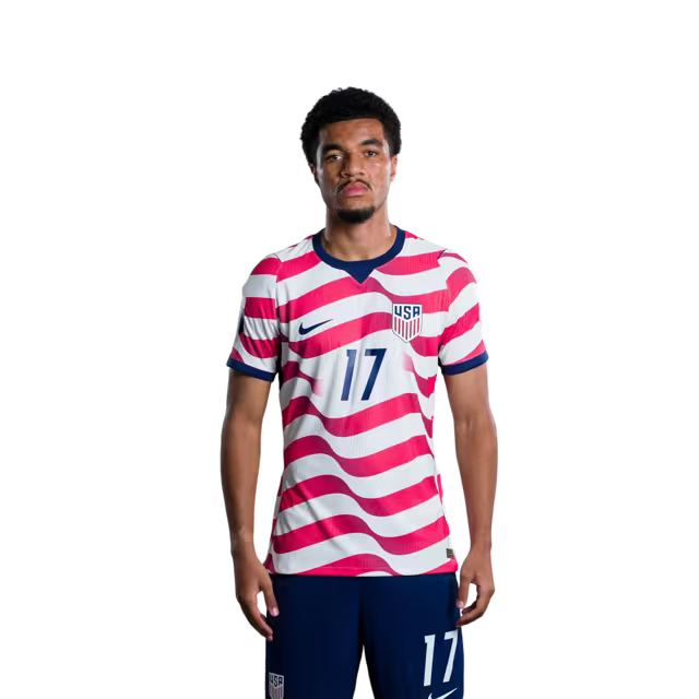 United States National Soccer Team 2026 FIFA World Cup Jersey (Player Version and Match Version) – Midfielders: No. 14 Sebastian BERHALTER, No. 15 Cristian ROLDAN,No. 17 Malik TILLMAN