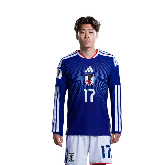 Japan National Football Team 2026 World Cup Jersey (Player Version/Match Kit) — Midfielders: No. 15 Daichi Kamada, No. 17 Yuito Suzuki, No. 24 Kaishu Sano/サッカー日本代表 2026年ワールドカップ用ユニフォーム（選手仕様／マッチモデル） — MF：No.15 鎌田大地、No.17 鈴木唯人、No.24 佐野海舟
