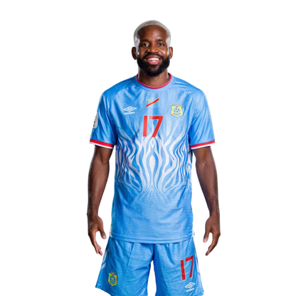 Congo DR National Football Team 2026 World Cup Jersey (Player Version/Match Version) — Forwards: No.17 Cedric BAKAMBU, No.19 Fiston MAYELE, No.20 Yoane WISSA, No. 23 Simon BANZA / République démocratique du Congo
