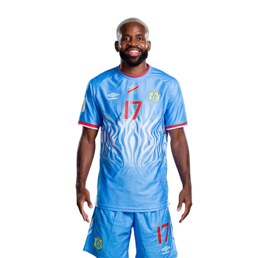 Congo DR National Football Team 2026 World Cup Jersey (Player Version/Match Version) — Forwards: No.17 Cedric BAKAMBU, No.19 Fiston MAYELE, No.20 Yoane WISSA, No. 23 Simon BANZA / République démocratique du Congo