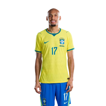 Brazil National Team 2026 World Cup Jersey (Player Version/Match Version) — Midfielders: No. 17 Fabinho, No. 18 Danilo Santos, No. 20 Lucas Paquetá/ Meio-campistas: Nº 17 FABINHO, Nº 18 DANILO SANTOS, Nº 20 LUCAS PAQUETÁ