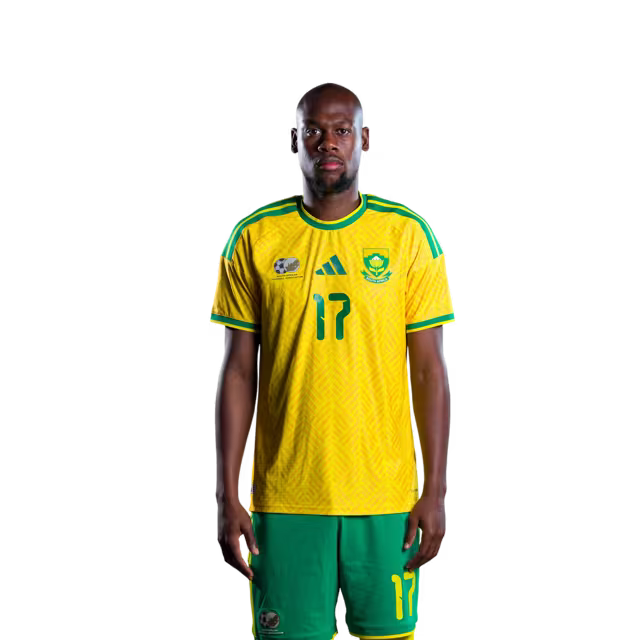 South Africa National Football Team 2026 World Cup Jersey (Player Version/Match Version) — Forwards: No.17 Evidence MAKGOPA, No.25 Kamogelo REAL