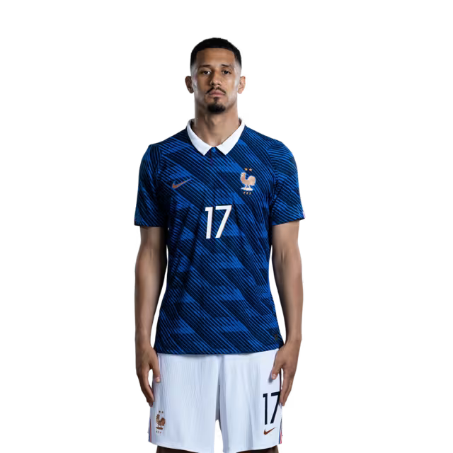 France National Team 2026 World Cup Jersey (Player Version/Match Version) — Defenders: No. 5 Jules Koundé, No. 15 Ibrahima Konaté, No. 17 William Saliba / Défenseurs : n° 5 Jules KOUNDÉ, n° 15 Ibrahima KONATÉ, n° 17 William SALIBA