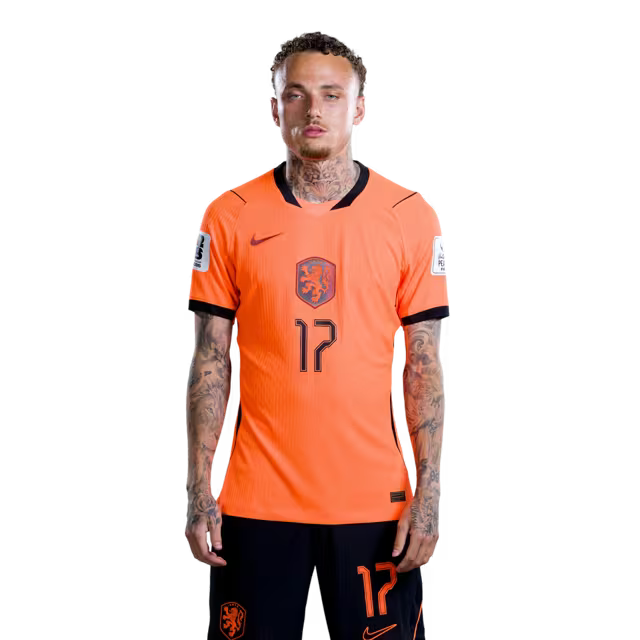 Netherlands National Team 2026 World Cup Jersey (Player/Match Version) — Forwards: No. 17 Noa Lang, No. 18 Donyell Malen, No. 19 Brian Brobbey, No. 24 Crysencio Summerville / Nederlands elftal WK-shirt