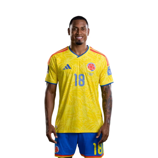 Colombia National Football Team 2026 World Cup Jersey (Player Version/Match Version) — Defenders: No. 18 Willer Ditta, No. 22 Deiver Machado, No. 23 Davinson Sánchez/ Defensas: N.º 18 Willer DITTA, N.º 22 Deiver MACHADO, N.º 23 Davinson SÁNCHEZ