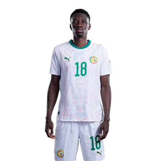 Senegal National Football Team 2026 World Cup Jersey (Player Version/Match Version) — Forwards: No.18 Ismaila SARR, No.20 Ibrahim MBAYE / Devants: No.18 Ismaila SARR, No.20 Ibrahim MBAYE