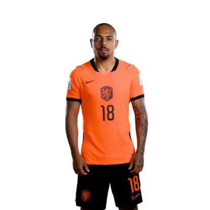 Netherlands National Team 2026 World Cup Jersey (Player/Match Version) — Forwards: No. 17 Noa Lang, No. 18 Donyell Malen, No. 19 Brian Brobbey, No. 24 Crysencio Summerville / Nederlands elftal WK-shirt