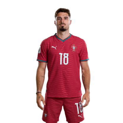 Portugal National Football Team 2026 World Cup Jersey (Player Version/Match Version) – Forwards: No. 16 Francisco Trincão, No. 17 Rafael Leão, No. 18 Pedro Neto / Avançados: N.º16 FRANCISCO TRINCAO, N.º17 RAFAEL LEAO, N.º18 PEDRO NETO