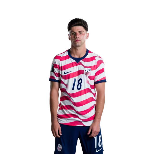 USA 2026 World Cup Jersey - Player Version - Match Version - Defenders: 16 Alex FREEMAN, 18 Max ARFSTEN, 22 Mark McKENZIE,23 Joe SCALLY