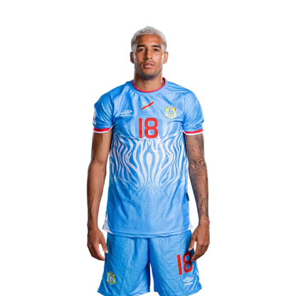 Congo DR National Football Team 2026 World Cup Jersey (Player Version/Match Version) — Midfielders: No.18 Charles PICKEL, No.25 Edo Kayembe / Milieu de terrain : N°18 Charles PICKEL, N°25 Edo Kayembe