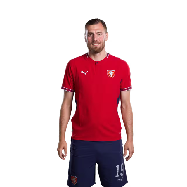 Czech Republic National Football Team 2026 World Cup Jersey (Player/Match Version) — Forwards: No. 13 Mojmír Chytil, No. 15 Pavel Šulc, No. 19 Tomáš Chorý, No. 26 Denis Višinský/ Dres české fotbalové reprezentace pro mistrovství světa