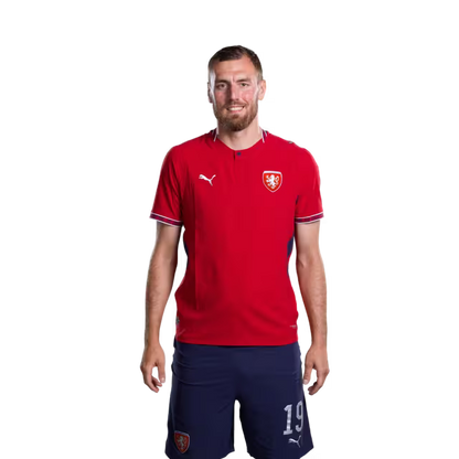 Czech Republic National Football Team 2026 World Cup Jersey (Player/Match Version) — Forwards: No. 13 Mojmír Chytil, No. 15 Pavel Šulc, No. 19 Tomáš Chorý, No. 26 Denis Višinský/ Dres české fotbalové reprezentace pro mistrovství světa
