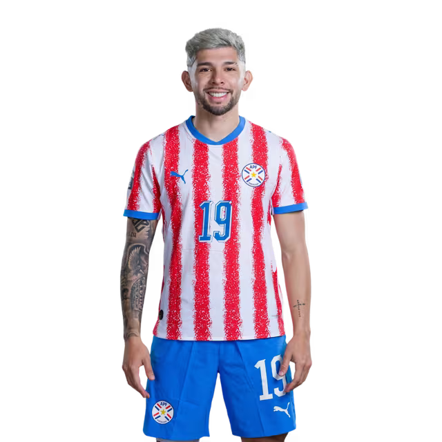 Paraguay National Football Team 2026 World Cup Jerseys (Player/Match Version) — Forwards: No. 19 Julio Enciso, No. 21 Gabriel Ávalos, No. 25 Isidro Pitta / Delantero: No 19 Julio ENCISO, No 21 Gabriel AVALOS,No. 25 Isidro PITTA rehegua