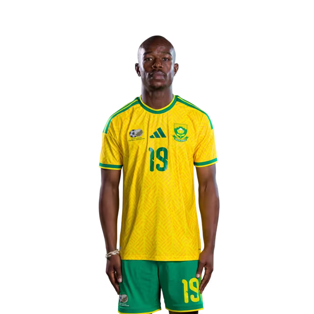 South Africa National Football Team 2026 World Cup Jersey (Player Version/Match Version) — Defenders: No.14 Mbekezeli MBOKAZI, No.18 Samukele KABINI,No.19 Nkosinathi SIBISI