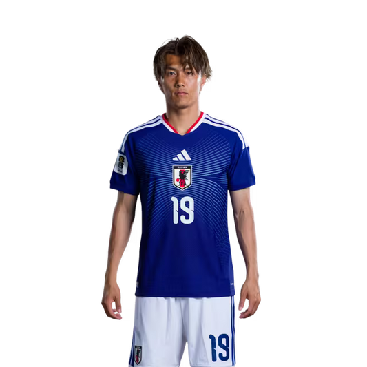 Japan National Football Team 2026 World Cup Jersey (Player Version/Match Kit) — Forwards: No. 19 Koki Ogawa, No. 26 Kento Shiogai/サッカー日本代表 2026年ワールドカップ ユニフォーム（選手用／マッチモデル） — フォワード：No.19 小川航基、No.26 塩貝健人