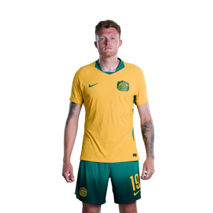 Australia National Soccer Team 2026 FIFA World Cup Jerseys (Player Version and Match Version) – Defenders: #16 Aziz BEHICH,#19 Harry SOUTTAR, #21 Cameron BURGESS, #25 Lucas HERRINGTON