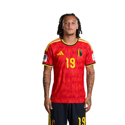Belgium National Football Team – 2026 World Cup Jersey (Player Version/Match Issue) – Midfielders: No. 19 Diego Moreira, No. 20 Hans Vanaken, No. 22 Alexis Saelemaekers/ Middenvelders: nr. 19 Diego MOREIRA, nr. 20 Hans VANAKEN, nr. 22 Alexis SAELEMAEKERS