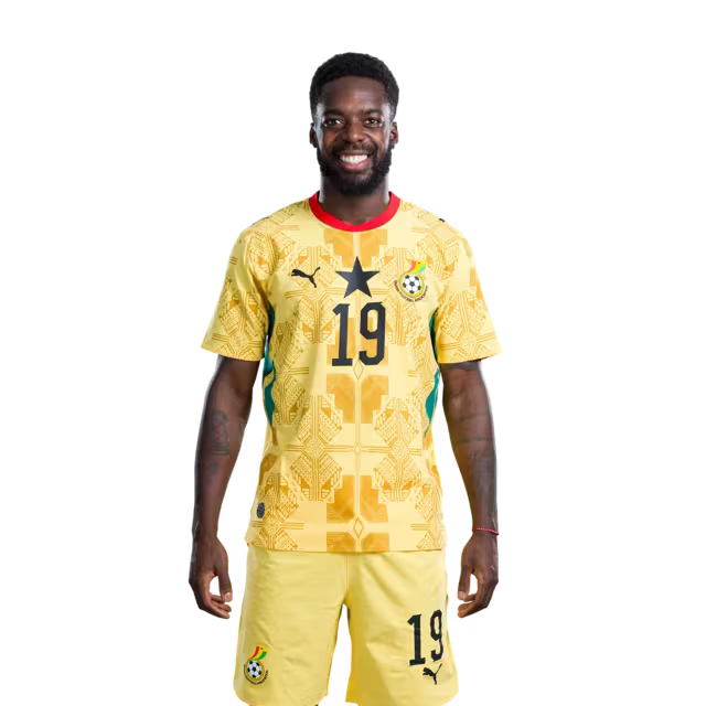 Ghana National Football Team 2026 World Cup Jersey (Player Version/Match Version) — Forwards: No.13 Christopher Bonsu BAAH, No.19 Inaki WILLIAMS,No.22 Kamaldeen SULEMANA