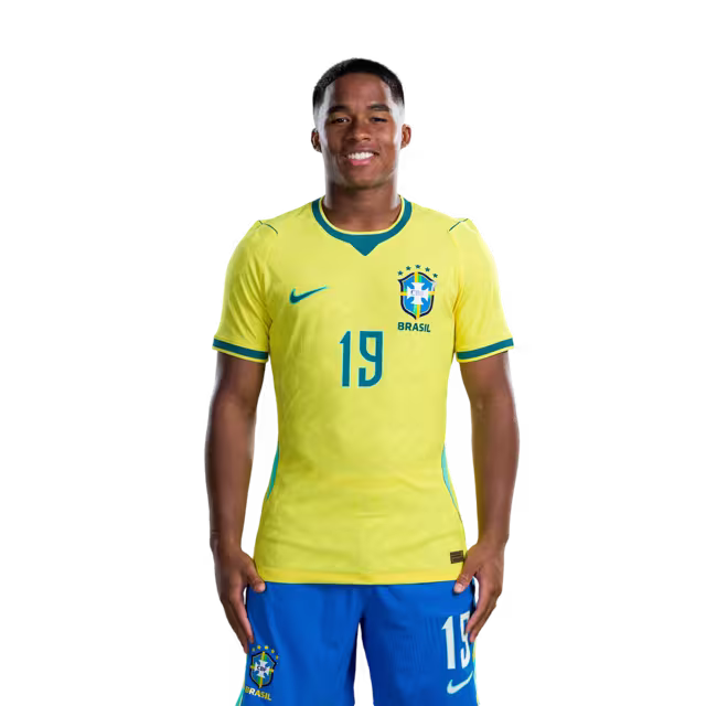 Brazil National Team 2026 World Cup Jersey (Player Version/Match Version) — Forwards: No. 11 Raphinha, No. 19 Endrick, No. 21 Luiz Henrique/ Atacantes: Nº 11 RAPHINHA, Nº 19 ENDRICK, Nº 21 LUIZ HENRIQUE