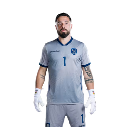 Ecuador National Football Team 2026 World Cup Jersey (Player Version/Match Version) — Goalkeepers: No. 1 Hernán Galíndez, No. 12 Moisés Ramírez, No. 22 Gonzalo Valle./ Porteros: N.° 1 Hernán Galíndez, N.° 12 Moisés Ramírez, N.° 22 Gonzalo Valle