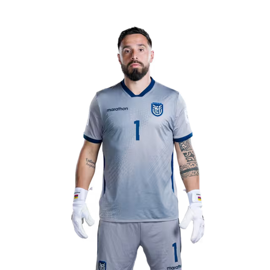 Ecuador National Football Team 2026 World Cup Jersey (Player Version/Match Version) — Goalkeepers: No. 1 Hernán Galíndez, No. 12 Moisés Ramírez, No. 22 Gonzalo Valle./ Porteros: N.° 1 Hernán Galíndez, N.° 12 Moisés Ramírez, N.° 22 Gonzalo Valle