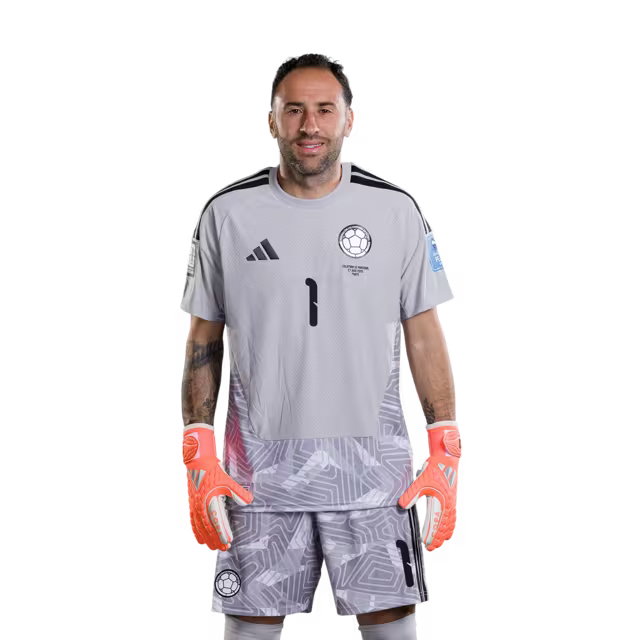 Colombia National Football Team 2026 World Cup Jersey (Player Version/Match Version) — Goalkeepers: No. 1 David Ospina, No. 12 Camilo Vargas, No. 24 Álvaro Montero/ Porteros: N.° 1 David Ospina, N.° 12 Camilo Vargas, N.° 24 Álvaro Montero