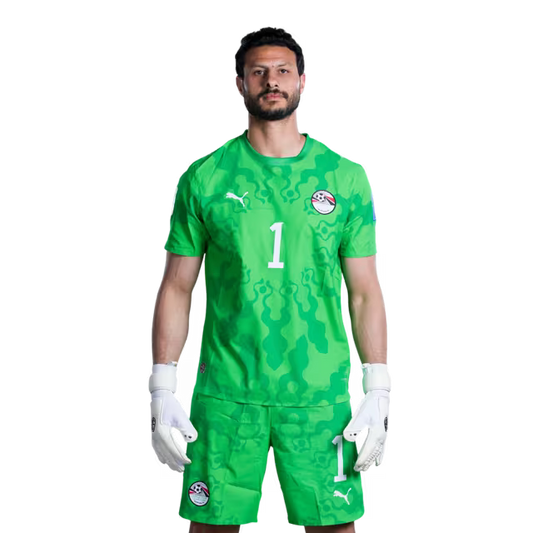 Egypt National Football Team 2026 World Cup Jersey (Player/Match Version) — Goalkeepers: No. 1 Mohamed El Shenawy, No. 16 El Mahdy Soliman, No. 23 Mostafa Shobeir, No. 26 Mohamed Alaa./ قميص المنتخب المصري لكرة القدم لكأس العالم