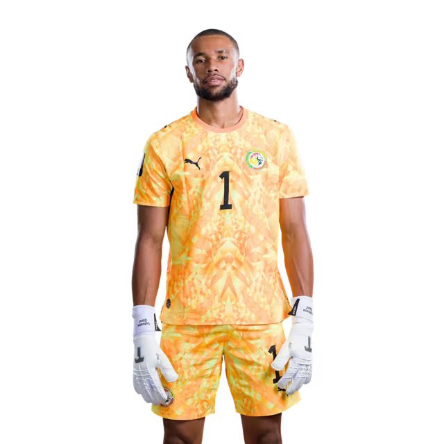 Senegal National Football Team 2026 World Cup Jersey (Player Version/Match Version) — Goalkeepers: No.1 Yehvann DIOUF, No.16 Edouard MENDY,No.23 Mory DIAW / Goalkeepers : No.1 Yehvann DIOUF, No.16 Edouard MENDY,No.23 Mory DIAW